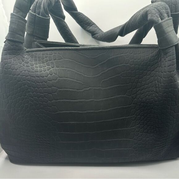 LALO handbag Black Crocodile-Embossed Tote Italian Handbag NWOT - Picture 4 of 12